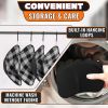4 Piece Microwave Bowl Holder Set 7.5 x7.5 inch Microwave Bowl Holders for Hot Food Black and White Checkered Fabric for Safe & Easy Handling Mac