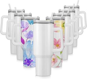 40 OZ Sublimation Blanks Tumblers with Handle Straw and Lid - Perfect for Custom Designs and Personalized Gifts
