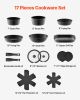 VEVOR 17 Piece Pots and Pans Set, Granite Nonstick Detachable Handle Cookware, Space Saving Induction Cookwares, Kitchen RV Cooking Sets with Frying