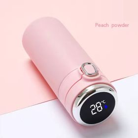Intelligent Vacuum Cup Car Protable Thermos Coffee Tea Milk Travel Thermoses Bottle Stainless Steel Smart Temperature Display (capacity: 420ml, Color: Pink)