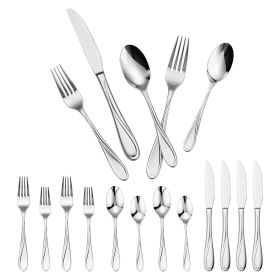 VEVOR 30-Piece Silverware Set, Food-Grade Stainless Steel Flatware Utensils, Mirror Finished Cutlery Set (Color: Silvery-304, Quantity: 30 Pieces)