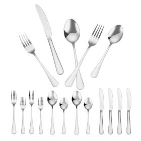 VEVOR 30-Piece Silverware Set, Food-Grade Stainless Steel Flatware Utensils, Mirror Finished Cutlery Set (Color: Silvery-430, Quantity: 30 Pieces)
