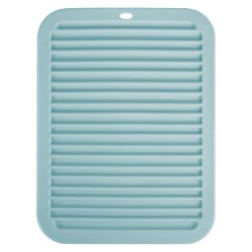 Heat Resistant Silicone Mat For Hot Hair Tools Portable Travel Silicone Mat and Cover For Flat Iron and Curling Iron Hair Straightener Hair Styli (Color: LightBlue)