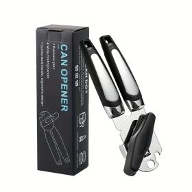 Original Heavy-duty Stainless Steel Smoothed Edge Manual Can Opener And Bottle Opener, Soft Ergonomic Handle, Large Handheld Easy-to-turn Knob (Items: Heavy-duty Multi-function Can Opener)